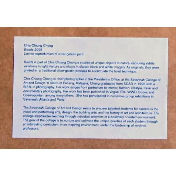 Beads by Chia Chong – 2005 Silver-Gelatin Photo Print, Framed, Limited Edition - Picture 5 of 5